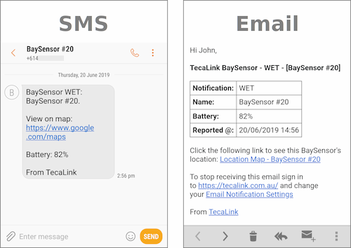 TecaLink BaySensor SMS and Email Notifications